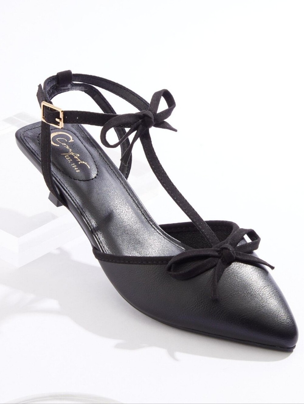 Cato Comfort Black Bow Kitten Heels Size 9